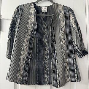 Vintage Byblos Black and White Striped Women's Blazer
